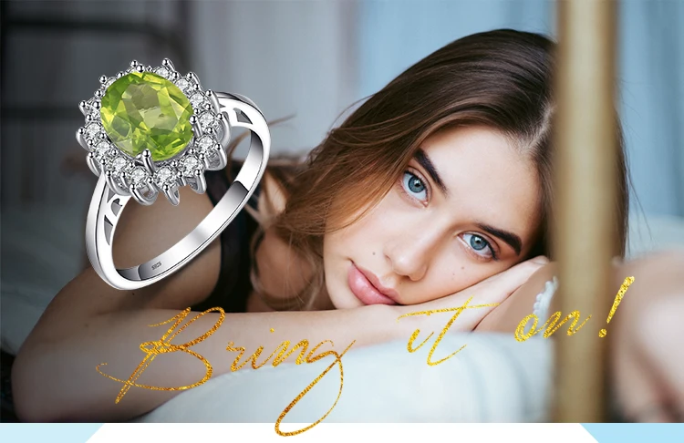 Jewelrypalace 2.74ct Принцесса Диана Уильям Кейт Миддлтон Натуральный Зеленый Перидот Обручение кольцо стерлингового серебра 925 для Для женщин