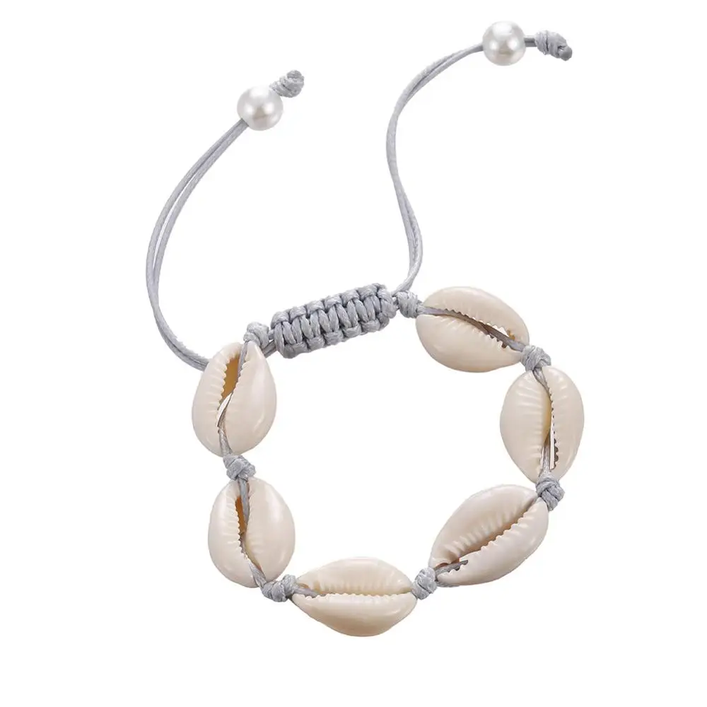 Летнее белое ожерелье-чокер в виде раковины для женщин, браслеты из морской раковины, веревка, цепочка в виде раковины, Пляжное ожерелье для женщин, девушек, богемное ювелирное изделие - Окраска металла: Bracelet Style 9