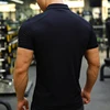 Men Sport Training Ice silk summer Polo T-shirt Short Sleeve Male Casual Quick dry Gym Running Fitness Slim Tees Tops Clothing 3