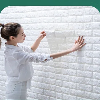 

3D stereo wall sticker foam self-adhesive wallpaper DIY bedroom living room wall decoration wall sticker