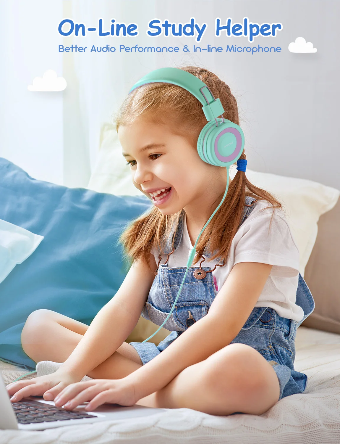 2 Pack Mpow CH8 Kids Headphones Foldable Audio Earphones with 91dB Volume Limiter 3 5mm Audio Jack Children Kid Gifts Headphones