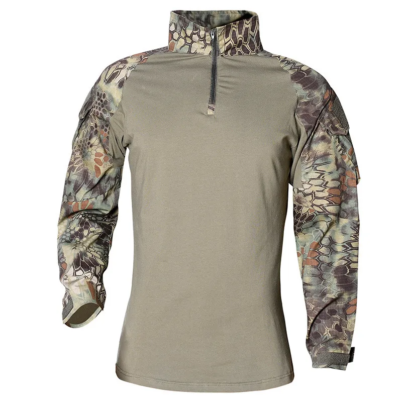 Green python Us Military Uniform Men Combat Shirts Proven Tactical Clothing Cp Camouflage Airsoft Army Suit Work Clothes Shooting Costume - Цвет: Green python