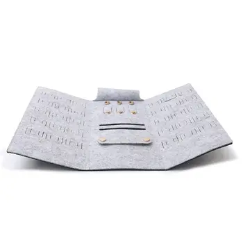 

Portable Roll-up Felt Jewelry Roll Storage Bag Folding Travel Earrings Necklaces Bracelets Rings Container