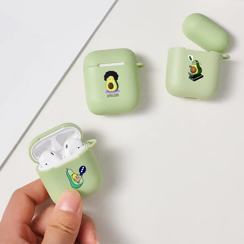 Чехол s для Apple AirPods 2 мягкий мультяшный чехол для наушников с авокадо для Air Pods 1 чехол для зарядного устройства для Airpods