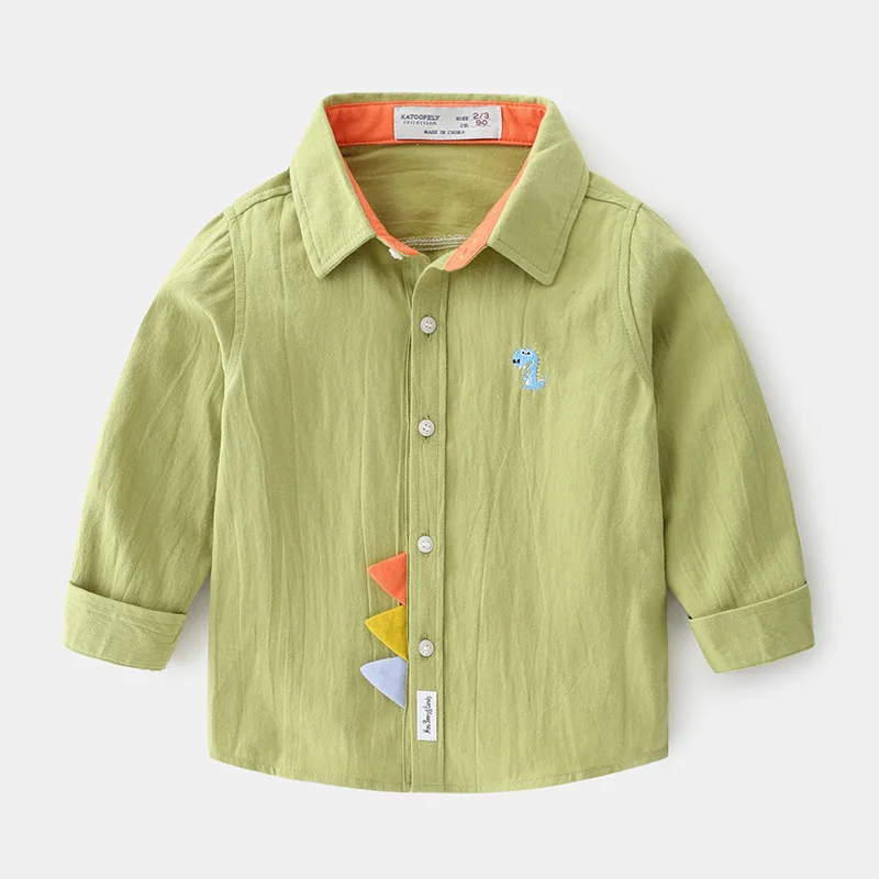 Baby Boys Shirts Long Sleeve Cartoon School Blouse Kids White Shirt For Toddler Boys Blouse Children Tops Autumn