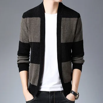 

New 2019 Winter Men'S Fleece Sweater Coats Cardigan Coats Men Clothing Autumn Gradient Knitted Zipper Jackets Size M-3Xl KK3136