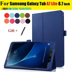 Para samsung galaxy tab um 7 lite 8.7 lite 2021 t220 t225 t227 caso fino leve para samsung tab um 7 lite t220 capa com stylus