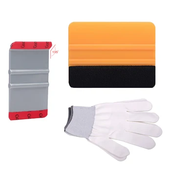 

EHDIS 3Pcs Auto Vinyl Car Wrap Tools Window Tint Stickers Film Installation Tools Kit Plastic Squeegee White Work Gloves