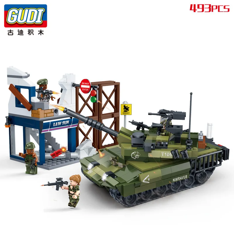 

Goood Tiger Action Military Tank Encounters Assembled Fight Inserted Small Particles Building Blocks Children'S Educational Toy