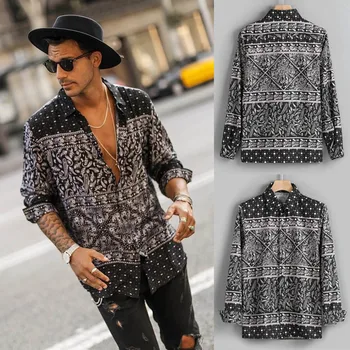 

Mens Autumn Fashion Shirt Casual Long Sleeve Beach Top Loose Casual Shirt Blouse plus size tops office blouse cardigan summer