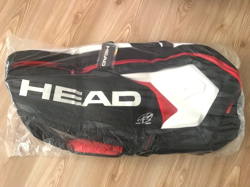 Сумка для тенниса Head Djokovic, оригинальная сумка для теннисной ракетки, двойная сумка на плечо, может держать 9 теннисных ракеток, Большой Вместительный теннисный рюкзак