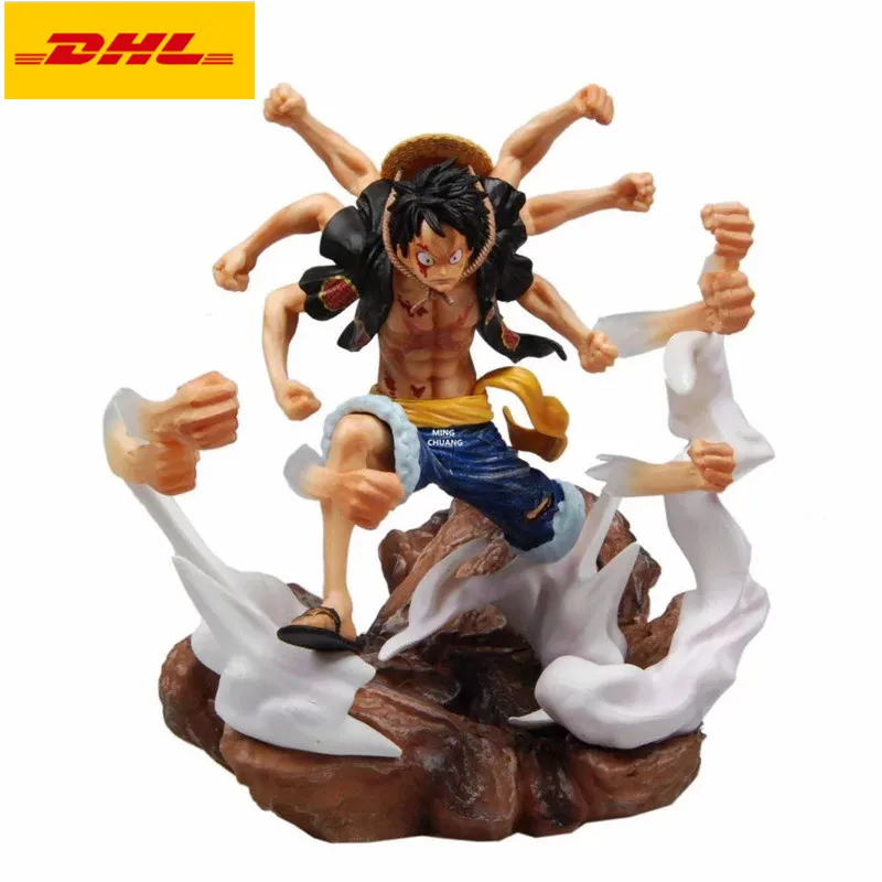 12" ONE PIECE Statue Phantom Luffy Bust Rubber Machine Gun Full-Length Portrait Ray Gun PVC Action Figure Toy BOX 31CM V940