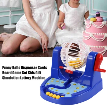 

Parent Child Interactive Funny Simulation Lottery Machine Board Game Set Desktop Toys ABS Plastic Balls Dispenser Cards