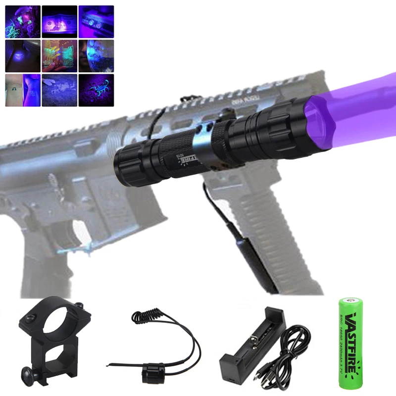 

Hunting Torch XPE LED WF-501B Tactical Scout Light 500lm UV Purple Hunting Flashlight Remote Pressure Switch Rifle Weapon Lights