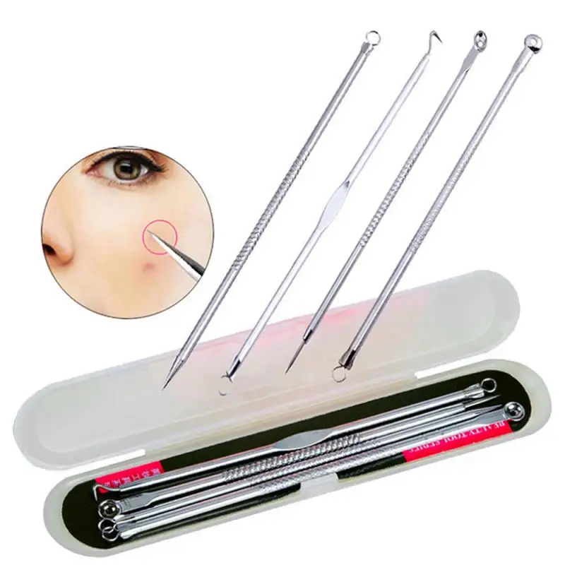 5pc Blackhead Whitehead mancha de espinillas mancha removedor Extractor Kit de herramientas de acero inoxidable acné Extractor de Kit de herramientas de eliminación