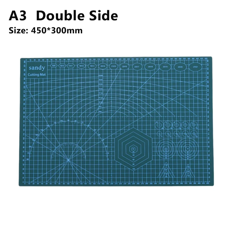 A3 Dark Blue 2 Side A3/A5 ПВХ Режущий коврик режущий коврик лоскутный режущий коврик A3 Лоскутные инструменты ручной инструмент DIY разделочная доска Двусторонняя самовосhealing вающаяся - Цвет: A3 Dark Blue 2 Side