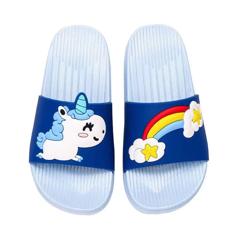Baby Girls Cartoon Unicorn Toddler Beach Swimming Slippers Kids Boy Rainbow Shoes Children Summer Flip Flops Indoor Cute Sandals
