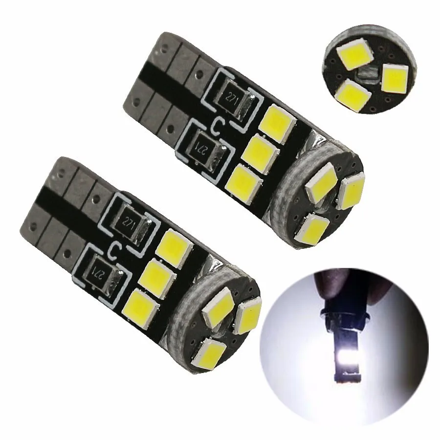 

10Pcs LED Car Bulbs T10 9SMD 2835 Highbright White Clearance Light Canbus Error Free 168 194 License Plate Lights Dome Lamps 12V
