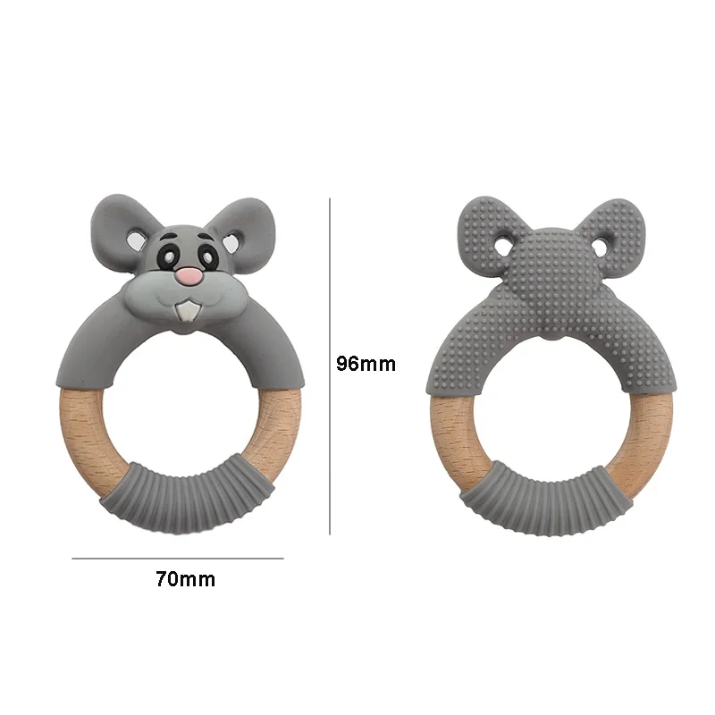 Chenkai 1PCS BPA Free Silicone Cute Mouse Rodent Teether Baby Teething Health Care For Infant Chewing Sensory Newborn Gifts
