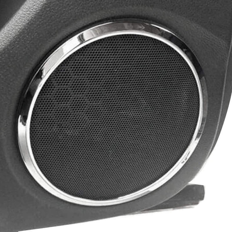 For Nissan Qashqai J11 2014 - 2018 Chrome Car Speaker Ring Shape Sticker Interior Frame Speaker Cover Auto Parts