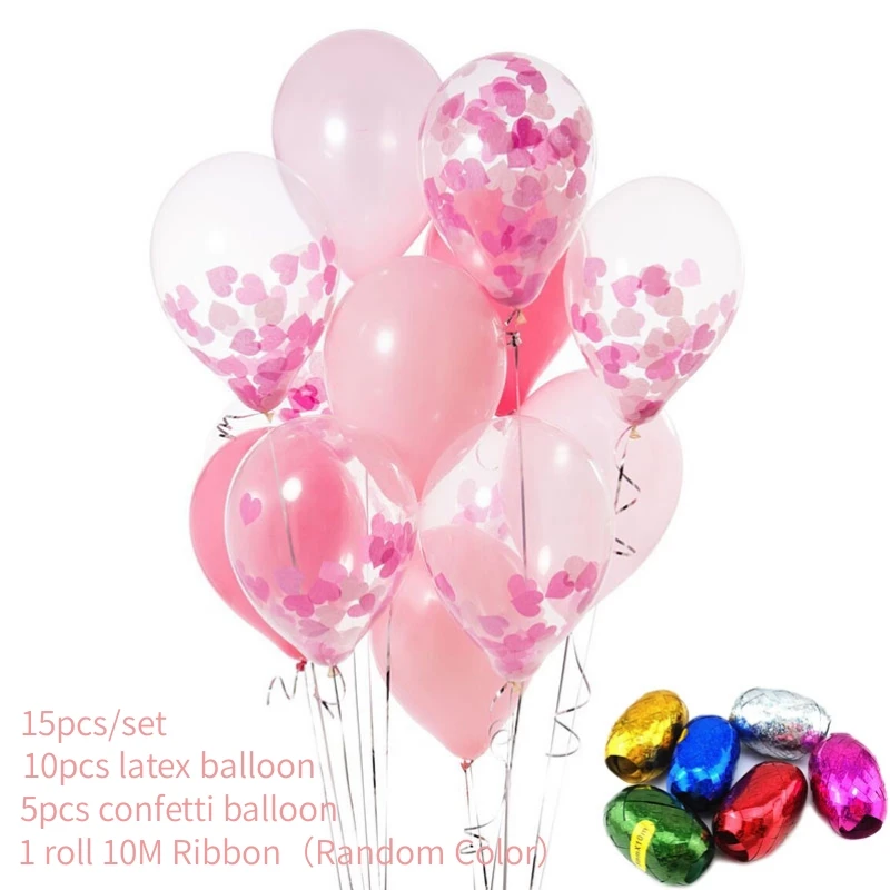 15pcs CFSet 8 STARLZMU 15 шт конфетти воздушные шары Единорог вечерние фольга гелиевые фигурки воздушные шары День рождения украшения Детские балоны - Цвет: 15pcs CFSet 8