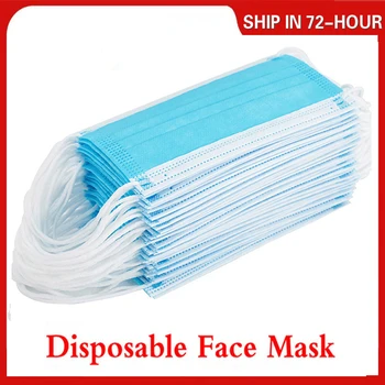

50-300PCS Disposable Medical Mask Non Wove 3 Layer Ply Filter Mask Mouth Face Mask Breathable Earloops Masks