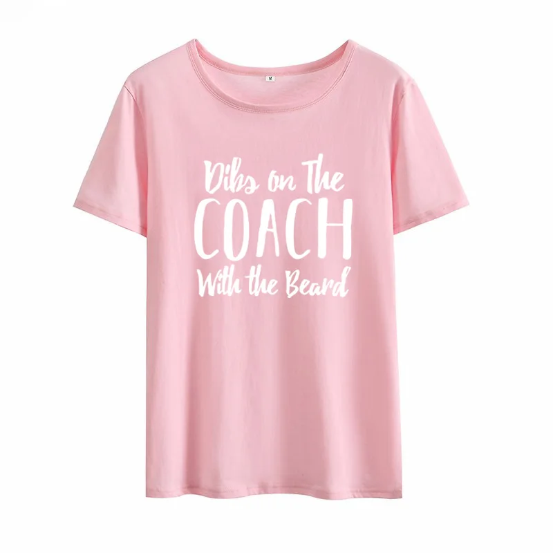 Женская свободная футболка Dibs on The Coach хлопковая Футболка с круглым вырезом и