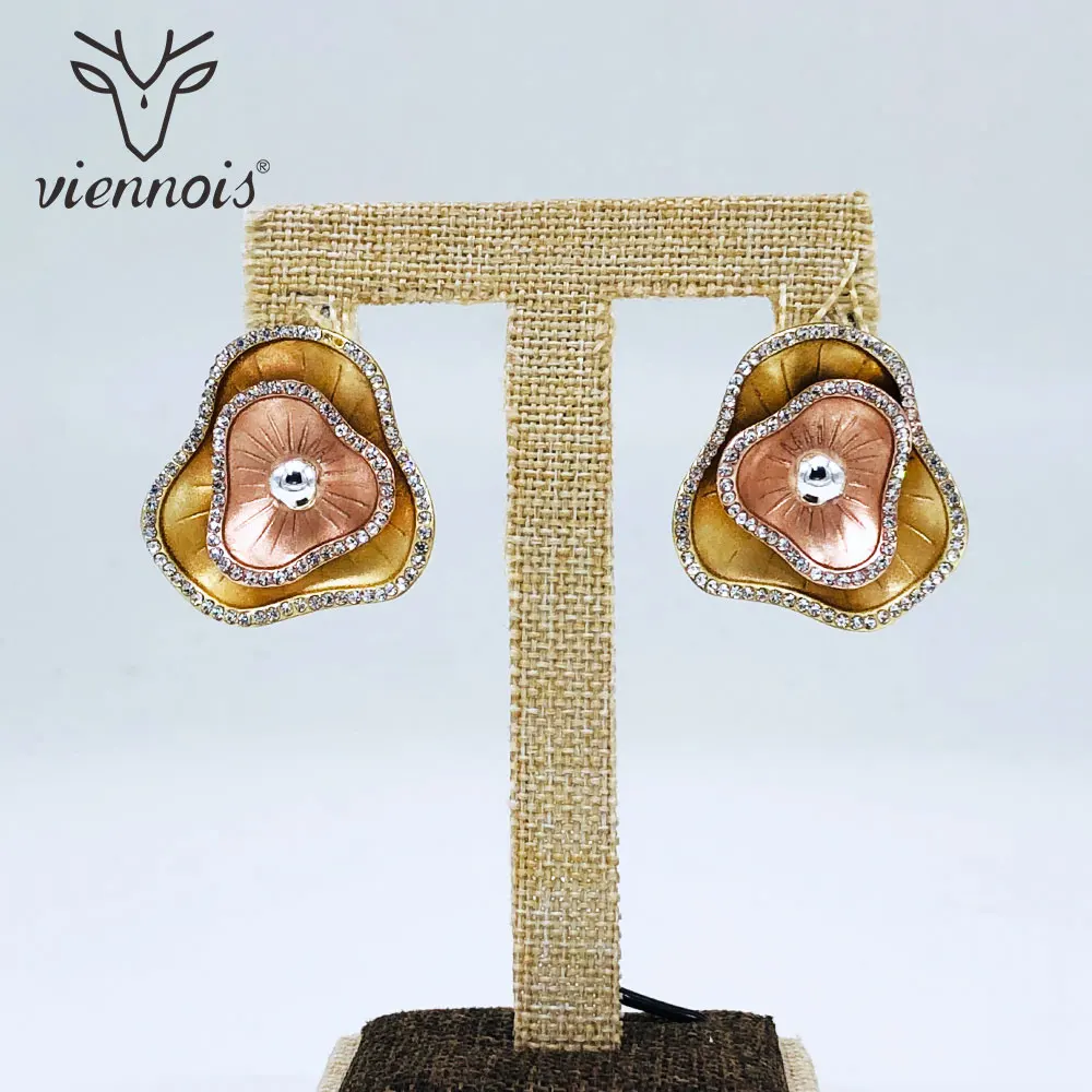 Viennois серьги-гвоздики для женщин, разноцветные геометрические женские серьги с кристаллами