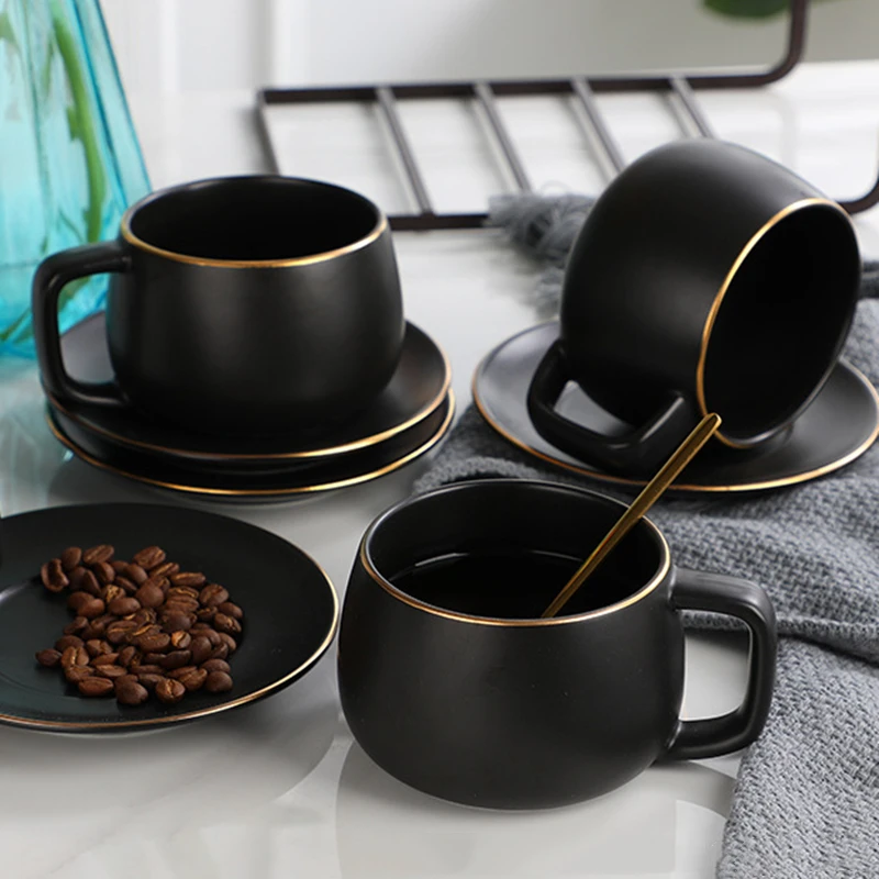 Tazze da caffè moderne tazza tazze nere opache tazza in ceramica