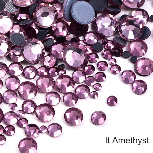 lt Amethyst SS6-SS30 DMC исправление Rhinstone Flatback стразы железные стразы исправление свадебное платье со стразами B2007 - Цвет: lt Amethyst