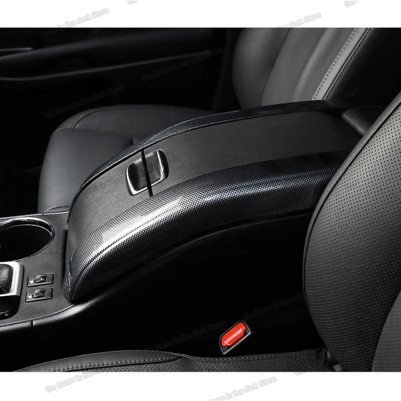 lsrtw2017 carbon fiber abs car armrest cover for toyota highlander 2013 2014 2015 2016 2017 2018 2019 kluger accessories | Автомобили и