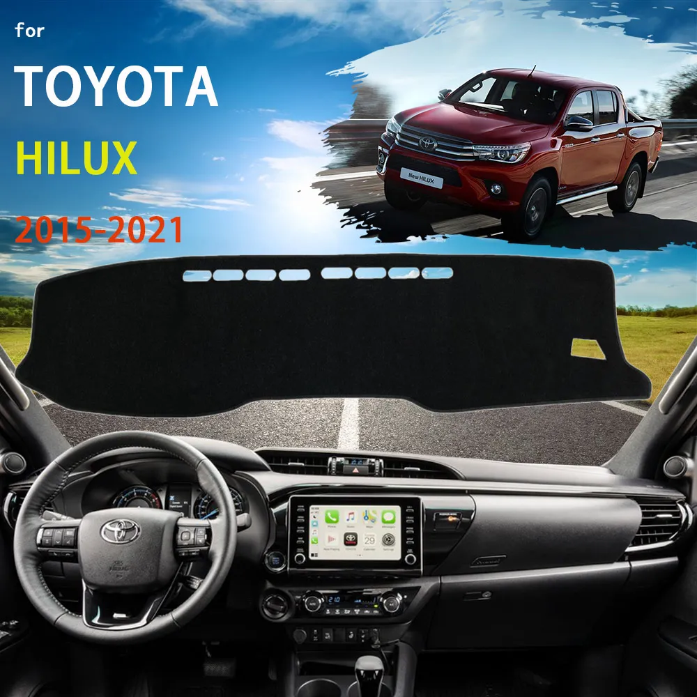

Накладка на приборную панель, коврик для приборной панели для Toyota Hilux AN120 AN130 2015 ~ 2021, накладка, солнцезащитный козырек, аксессуары для зонтов 2016