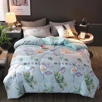 

2CF Colourful Stitching Print blanket Fresh Style Quilt Quilts 4 Seasons Comforter Washed Polyester Fabric Microfiber Comforter