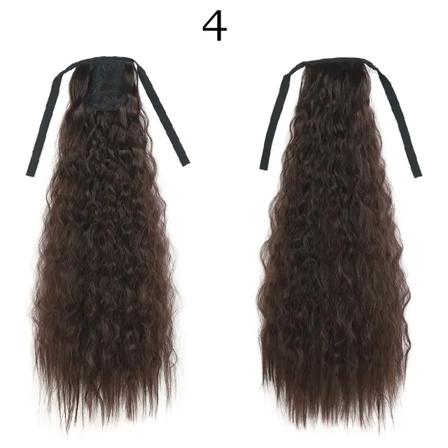 Corn Wavelength Ponytail Synthetic Fake Bandage Hair Extension Black-tailed Blond Girl Heat-resistant Ladies Special Extra Long 4/27HL