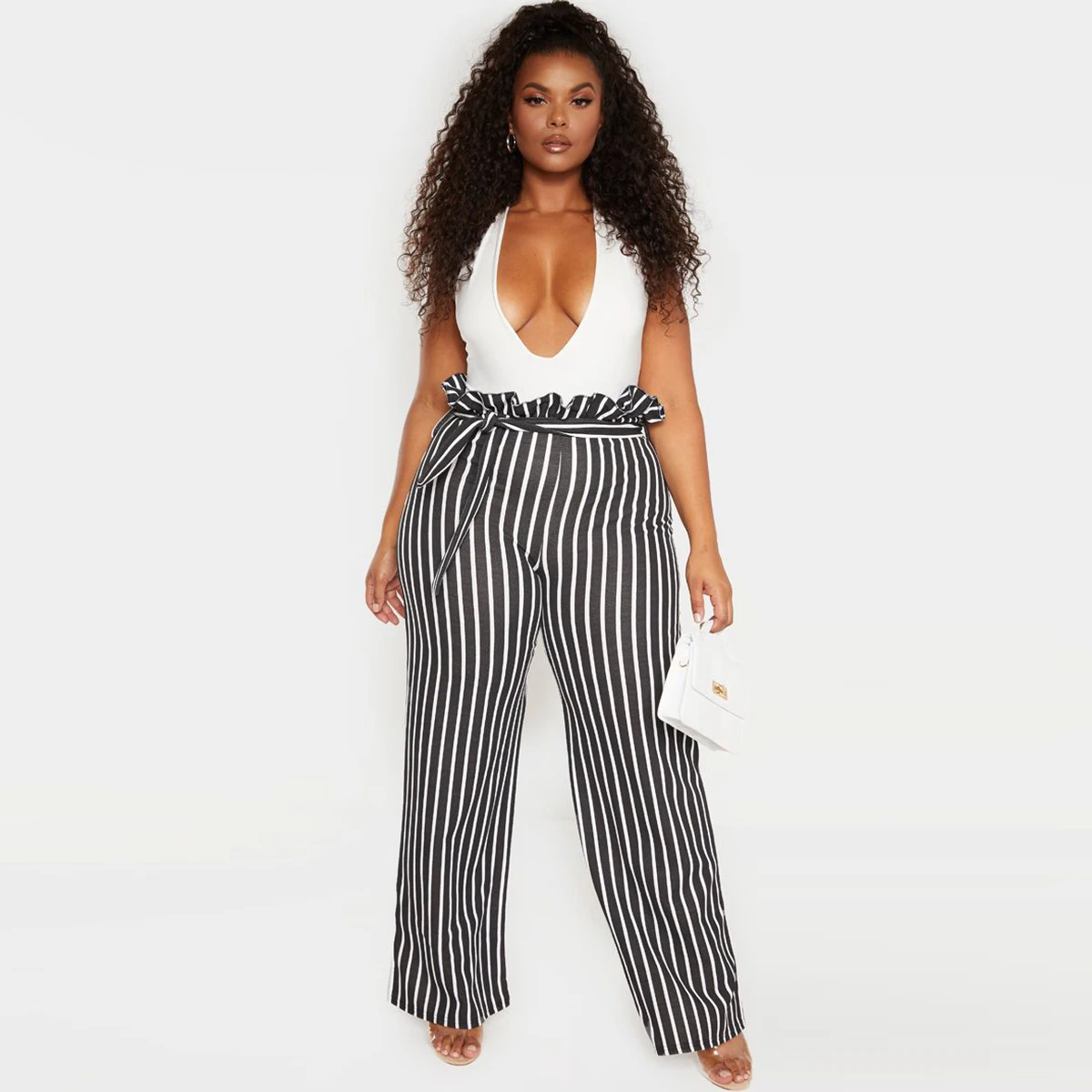 plus size lace up pants