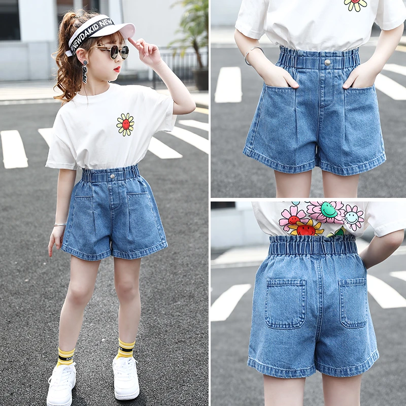 hemmed jean shorts