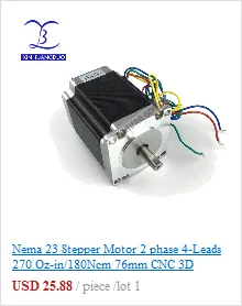 Nema 23 шаговый двигатель 2 фазы 4-Leads 270 Oz-in/180Ncm 76 мм CNC 3d принтер 23HS8430 1,8 deg XINHUANGDUO