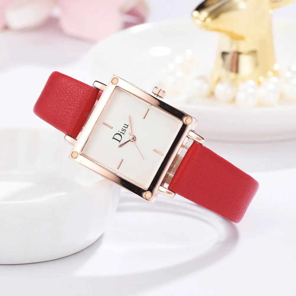 Брендовые женские часы с квадратным циферблатом, богато украшенное платье, кожаный ремешок, кварцевые наручные часы, женские часы-браслет, relojes mujer