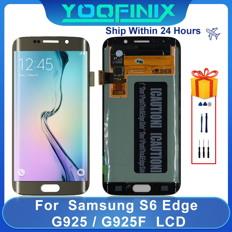 Оригинальный дисплей для Samsung Galaxy S6 Edge LCD SM-G925F G925I G925A G925D ЖК-дисплей сенсорный