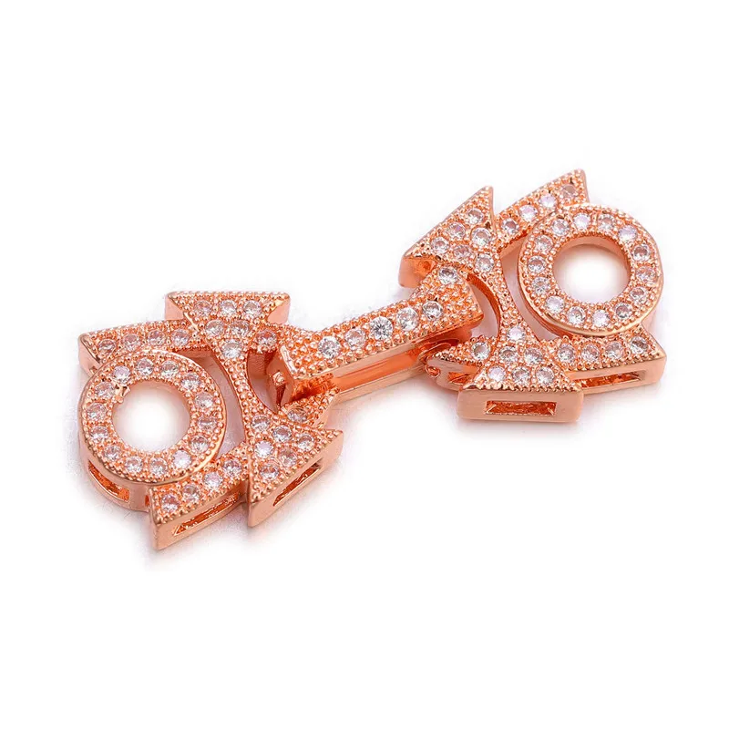 Rose Gold Juya дизайн DIY натуральные камни жемчуг ювелирных изделий Компоненты микро проложить Циркон застежка Разъем Застежка застежки поставки - Цвет: Rose Gold