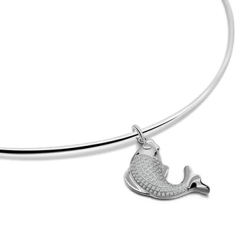 

The new fashion Cute Origami carp collar Animal Necklace 925 sterling Silver Fish collar & Pendants Chokers Necklaces for Women