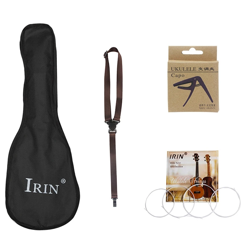 

IRIN 4Pcs/Set Ukulele Accessory Ukulele Bag Case Backpack with Strings + Capo + Strap Ukulele Replacement Parts