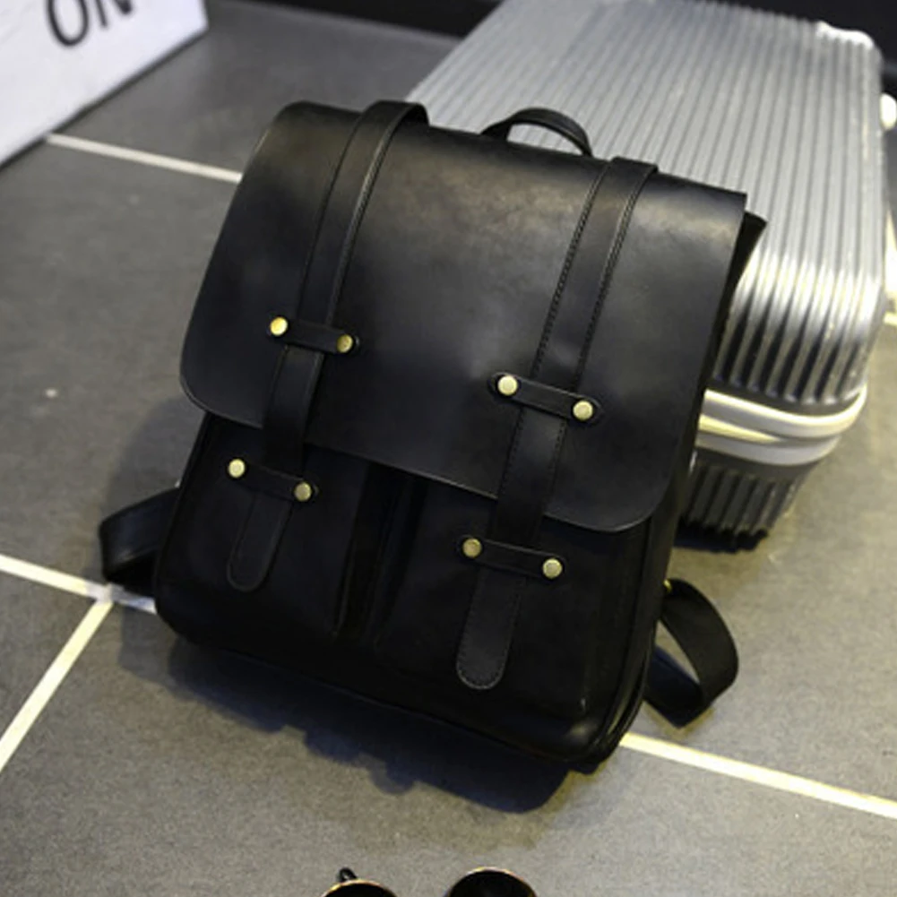 Школьный рюкзак на плечо для ноутбука из искусственной кожи, мужская сумка, винтажный рюкзак для путешествий