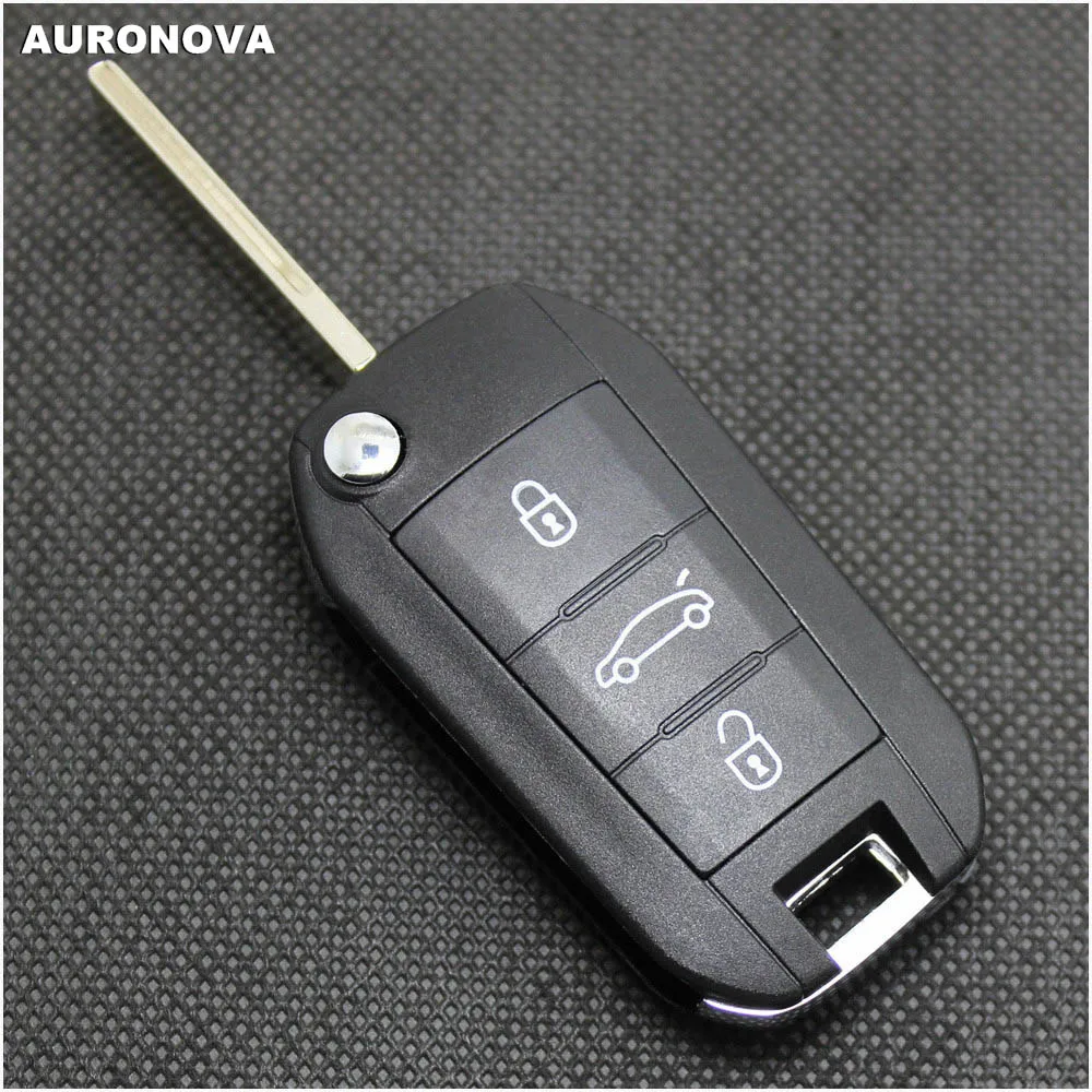 AURONOVA обновления Складной Корпус ключа для Peugeot 208 2008 301 308 508 Hella 3 кнопки HU83 лезвие дистанционный ключ-брелок от машины Корпус чехол