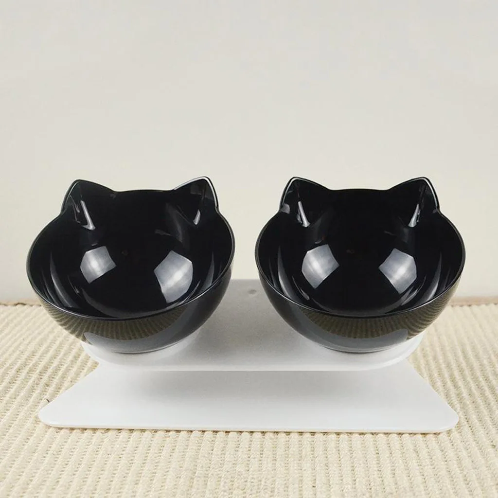 Double Dog Cat Bowls,No-Spill Resin Station, Food Water Feeder Cats Small Dogs Double Dog Cat Bowls,No-Spill Resin Station, Food Water Feeder Cats Small Dogs
