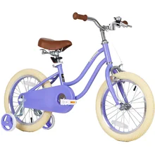 Petimini-bicicleta para niños de 14 y 16 pulgadas, bici para niñas de 2,5 a 6 años con ruedas de entrenamiento y freno de mano delantero, color verde menta, rosa roja y púrpura