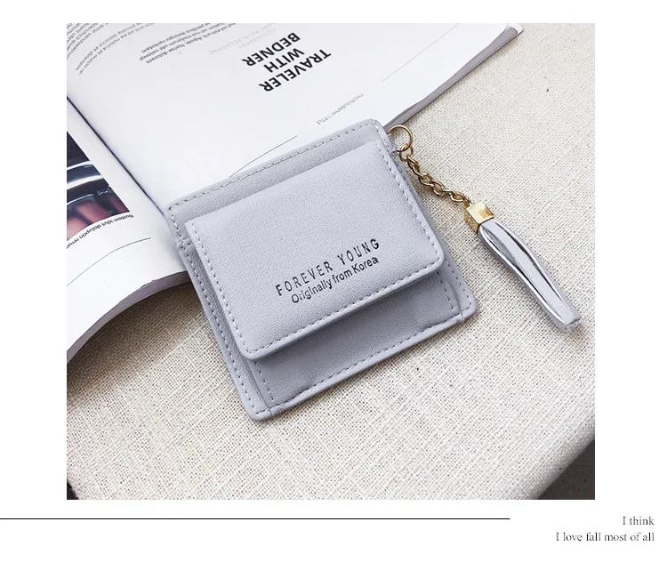New Korean version of women's three-fold short small and fresh zipper student multi-functional portable buckle wallet wallet