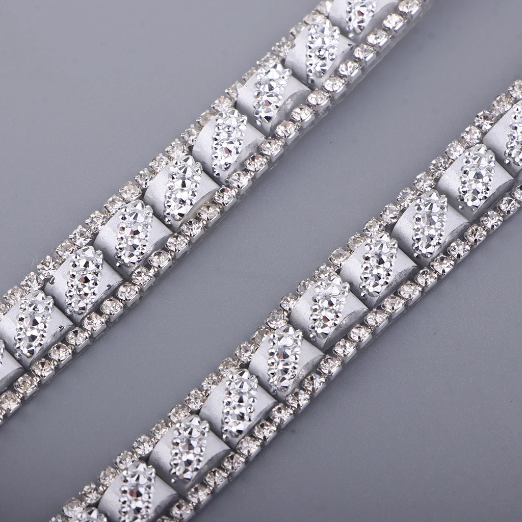 1 Yard 10mm Crystal Rhinestone Applique Iron on Trim Wedding Belt Sash Dress Decorative Banding Belt Ribbon Wrap Ribbon Trim