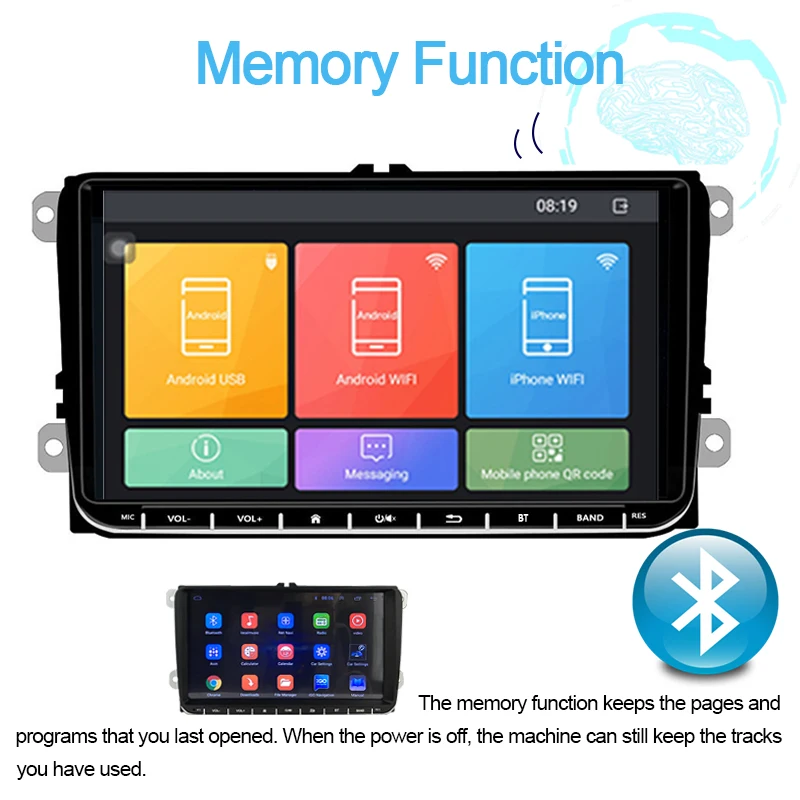 9 'ƈ Din GPS Android автомобильный радиоприемник для VW/Seat + Carplay Airplay Siri FM BT CAM