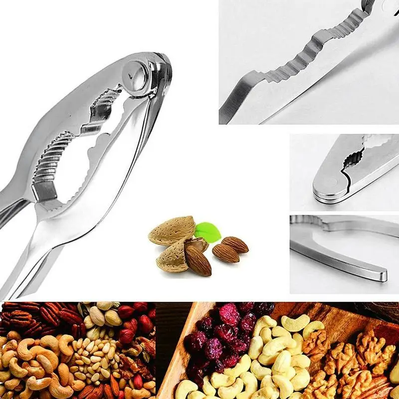 1pcs Zinc Alloy Nutcracker Sheller Walnut Nut Cracker Quick Pecan Walnut Kitchen Accessories Tool Nutcracker Almond Fruit